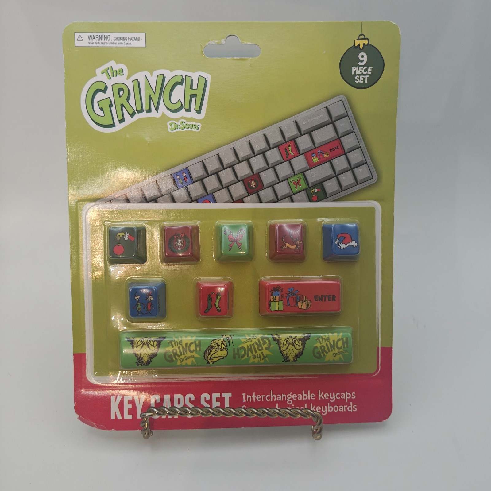 NEW IN PACKAGE SEALED The Grinch Dr. Seuss Key Caps 9 Piece Set US24