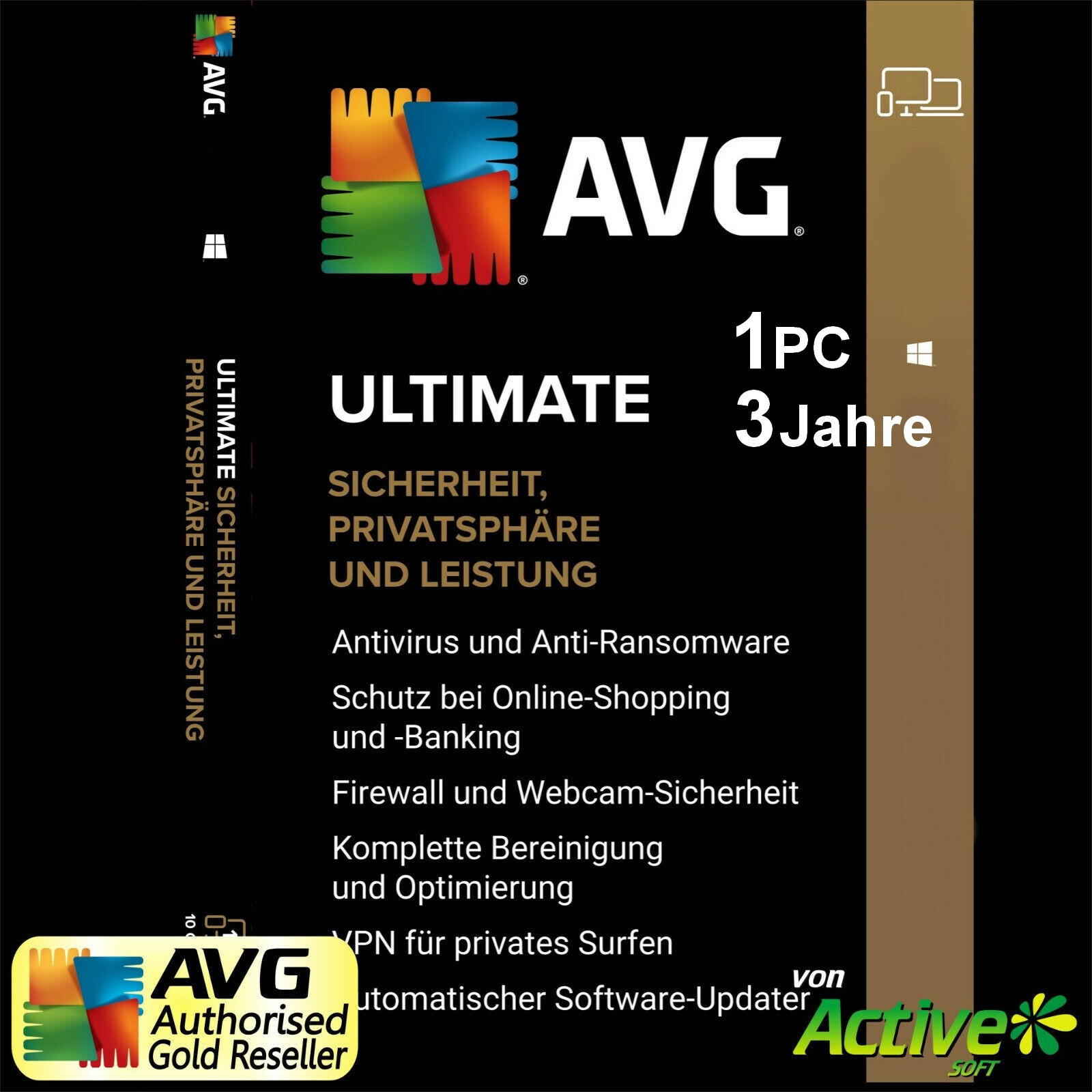 AVG ULTIMATE 2026 1 PC 3 Year | Internet Security, TuneUp, VPN, AntiTrack 2027