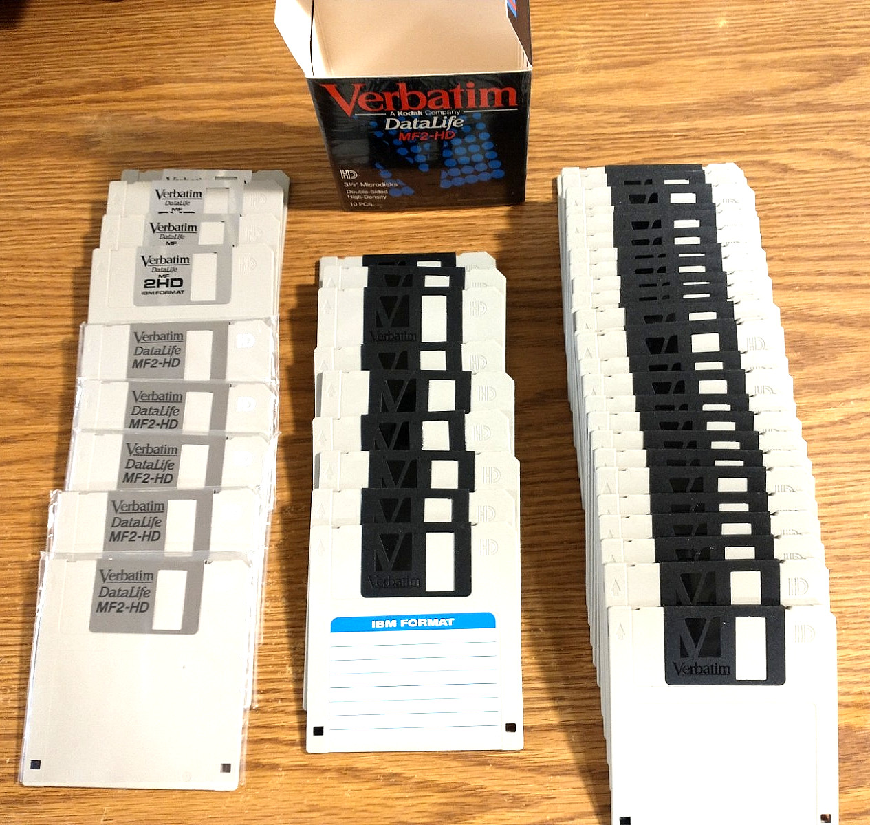 45 Verbatim 3.5 Floppy Disks 1.44MB HD Tested Formatted Blank Gray Vintage