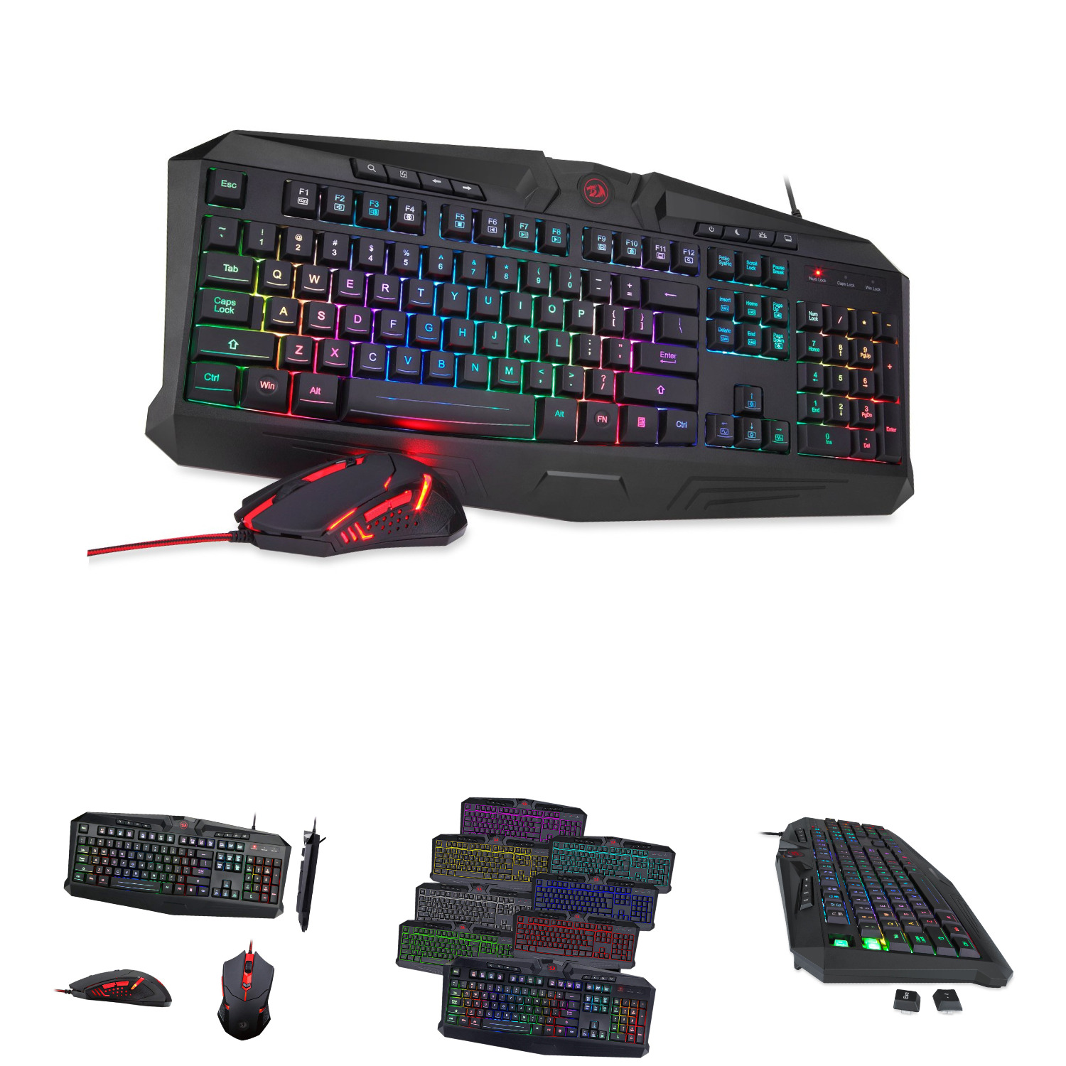 Redragon S101 Gaming Keyboard Mouse Combo, RGB LED Backlit 104 Keys USB Wired...