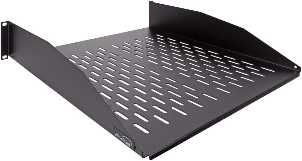 2U 19-Inch Universal Vented Rack Mount Cantilever Fixed Server Cabinet Shelf NEW