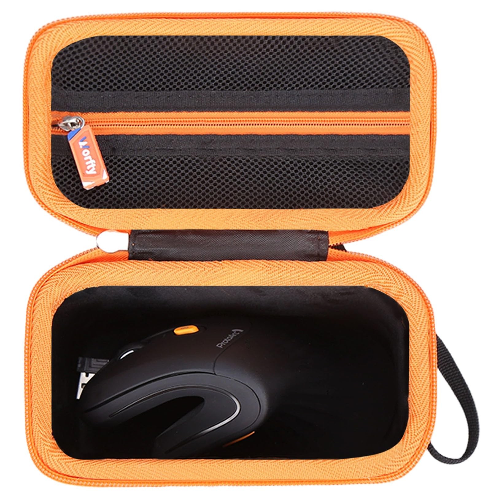 worfty Case for ProtoArc Ergonomic Mouse, Travel Carrying Black-Orange