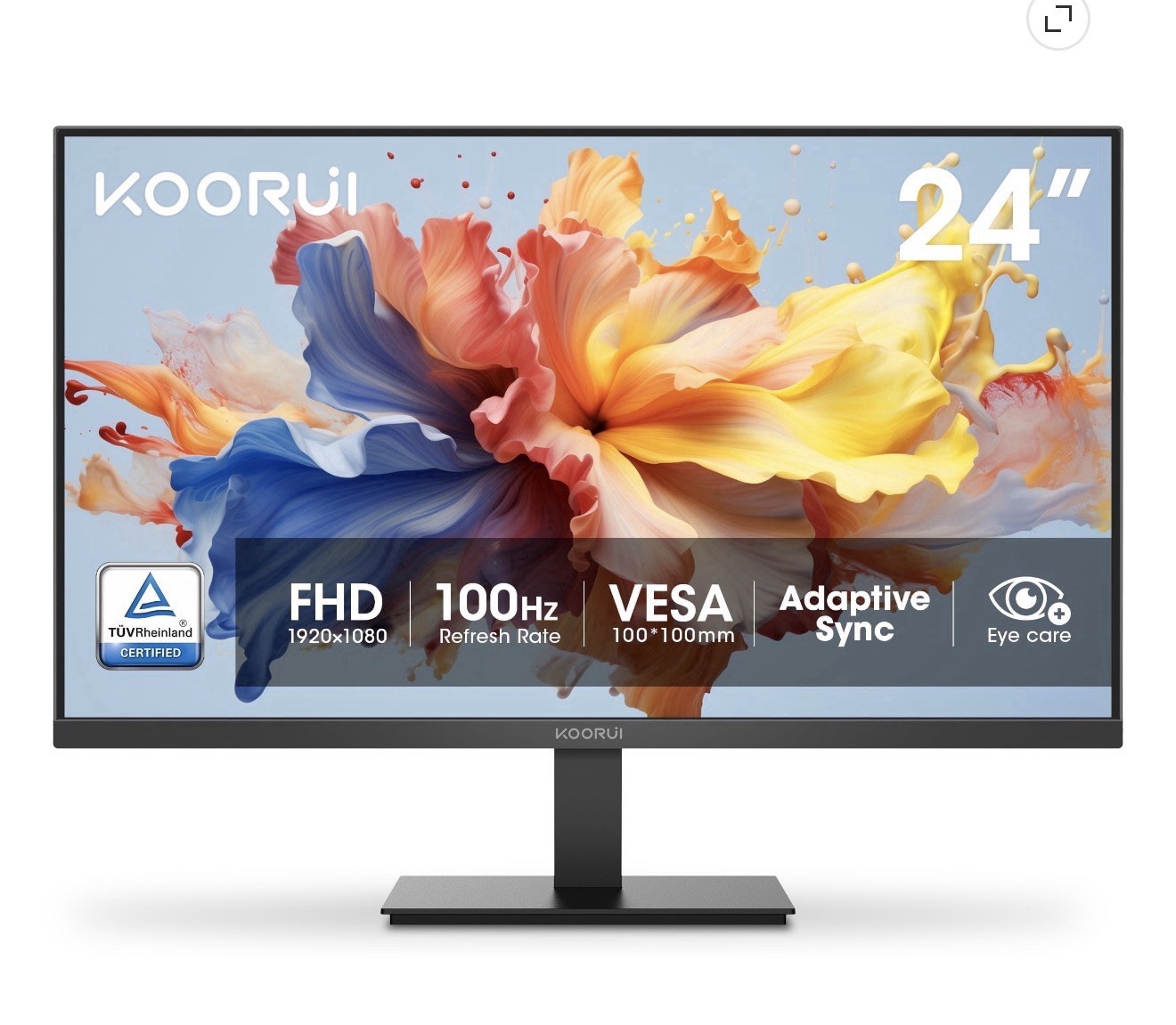KOORUI E2412F 24" FHD 1920x1080p Computer Monitor, 100Hz PC Monitor, HDMI&VGA