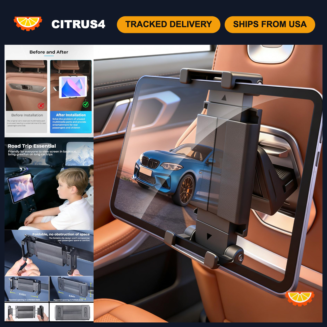Universal Car Tablet Mount for BMW X5 X6 X3 iX 5/7-Series G05 G06 G45 G60 - Adju