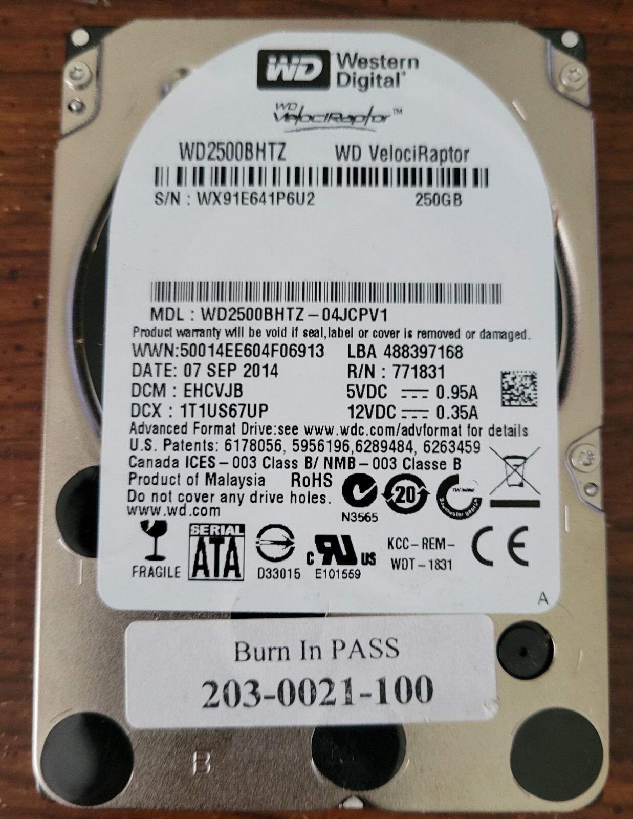 Western Digital WD VelociRaptor 250GB Hard Drive WD2500BHTZ