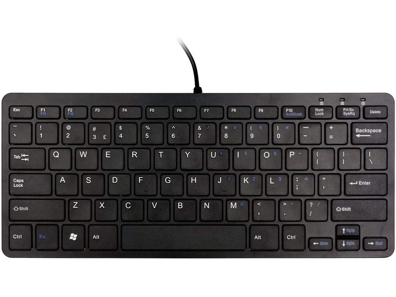 R-Go Tools RGOECQYBL Compact Keyboard - Wired - USB 2.0 - QWERTY (US) - Plug and