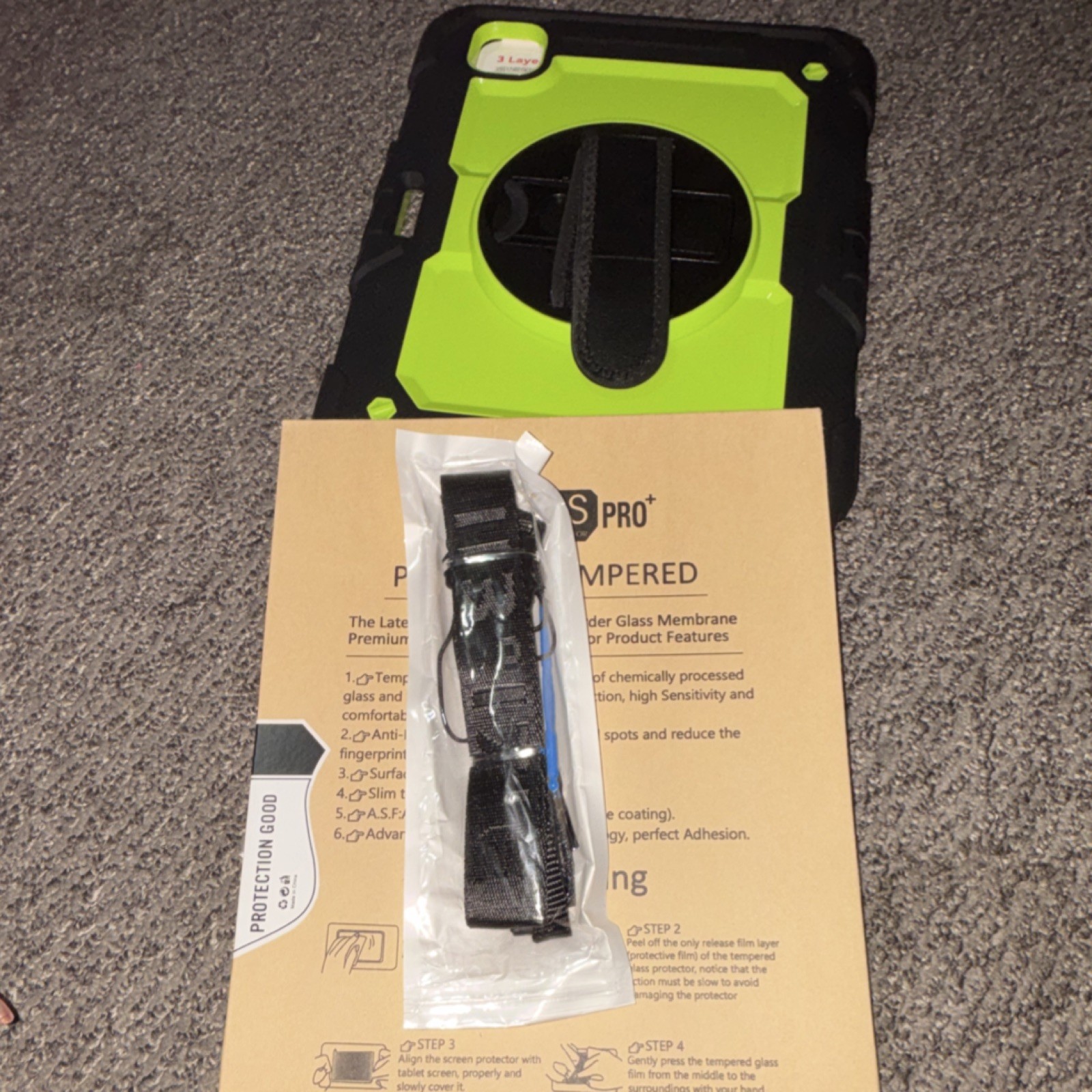 Green Black Rugged Shockproof Rotating Silicone Case for iPad Pro 11 2024