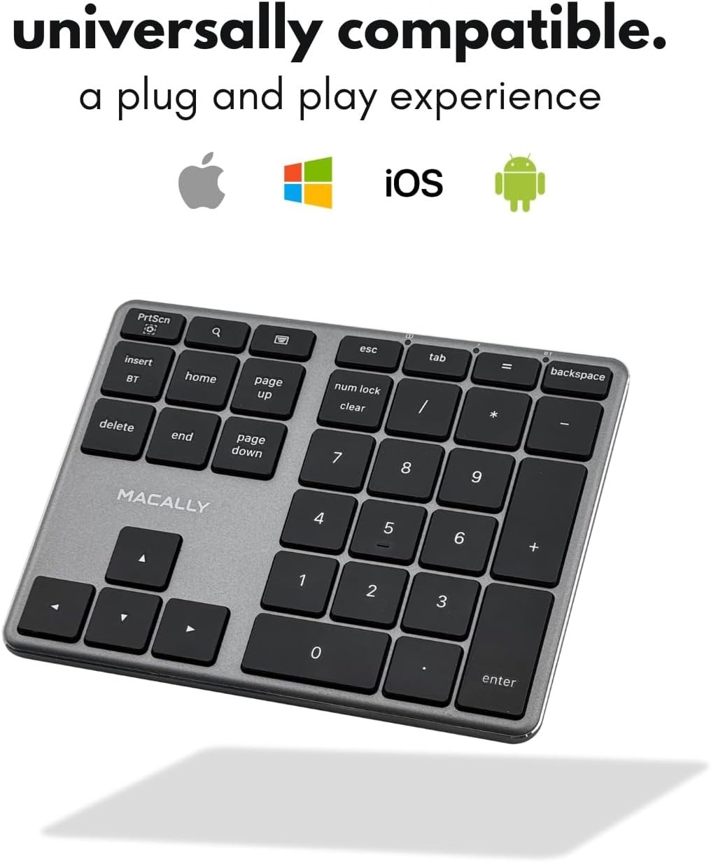 Macally Bluetooth Number Pad for Laptop