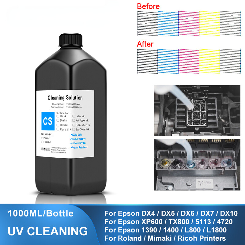 1000ML UV Cleaning Liquid For Epson Roland Mimaki Ricoh Konica Modified Printer