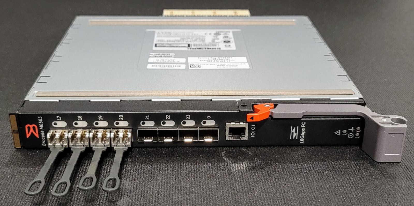 Dell Brocade M6505 24 Port 16Gbps Fibre Switch T6RG7 w/ 4x Brocade 57-0000088-01