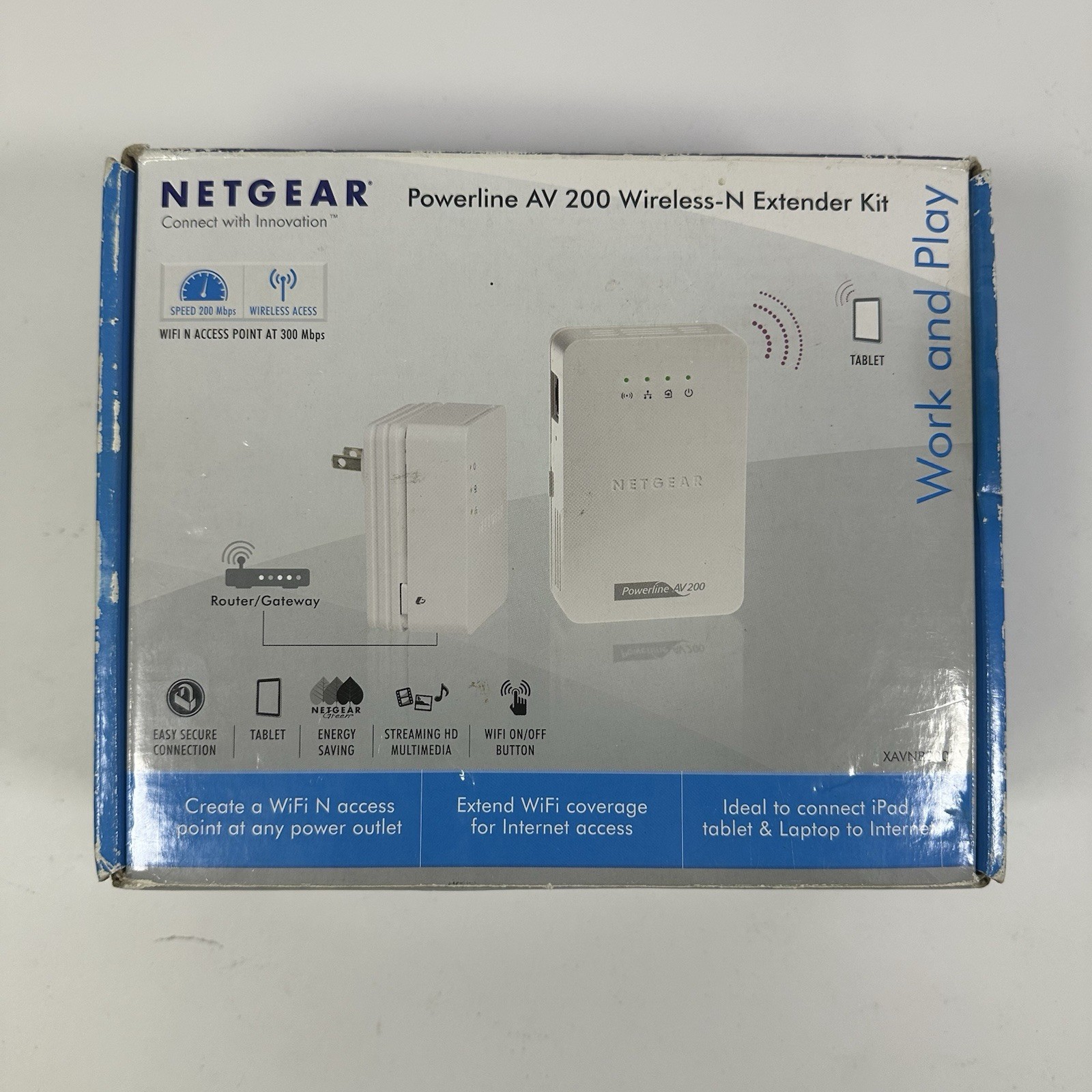 NETGEAR Powerline AV 200 Wireless-N Extender Kit XAVNB2001 Wi-Fi Access Point