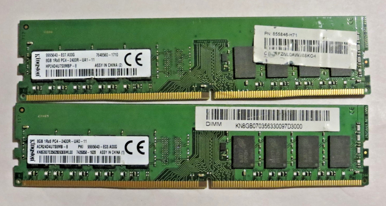 16GB Kit 2x8GB DDR4 2400MHz PC4-19200 Desktop RAM PC4-2400T Unbuffered Pair