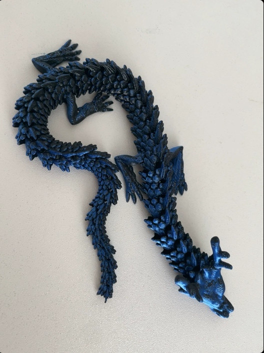 3D printed movable Dark Blue dragon toy with joint mechanism 30/ 45/ 60cm