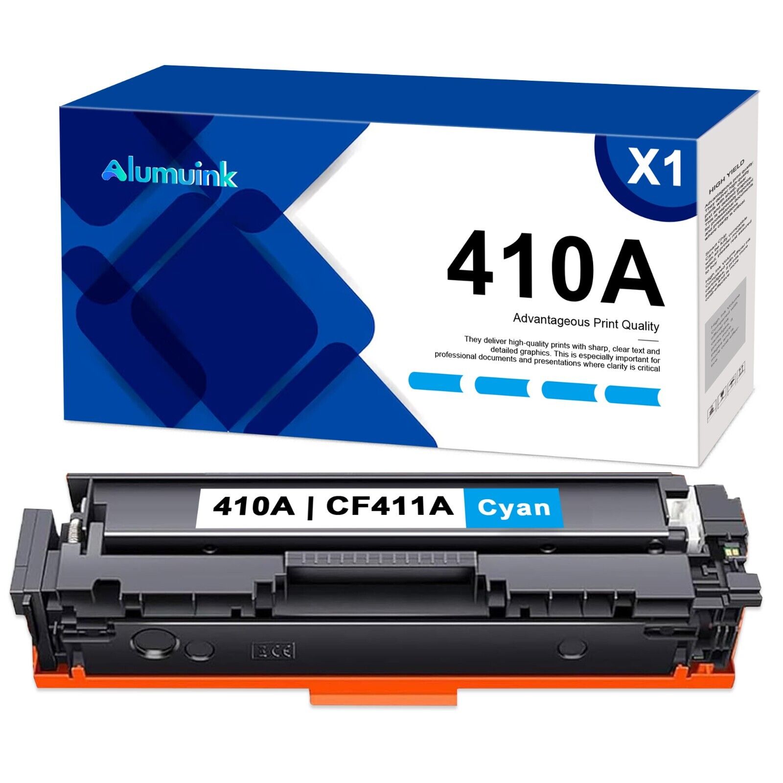 1PK 410A Cyan Toner Cartridge Replacement for HP 410A CF411A Color Pro M452dn
