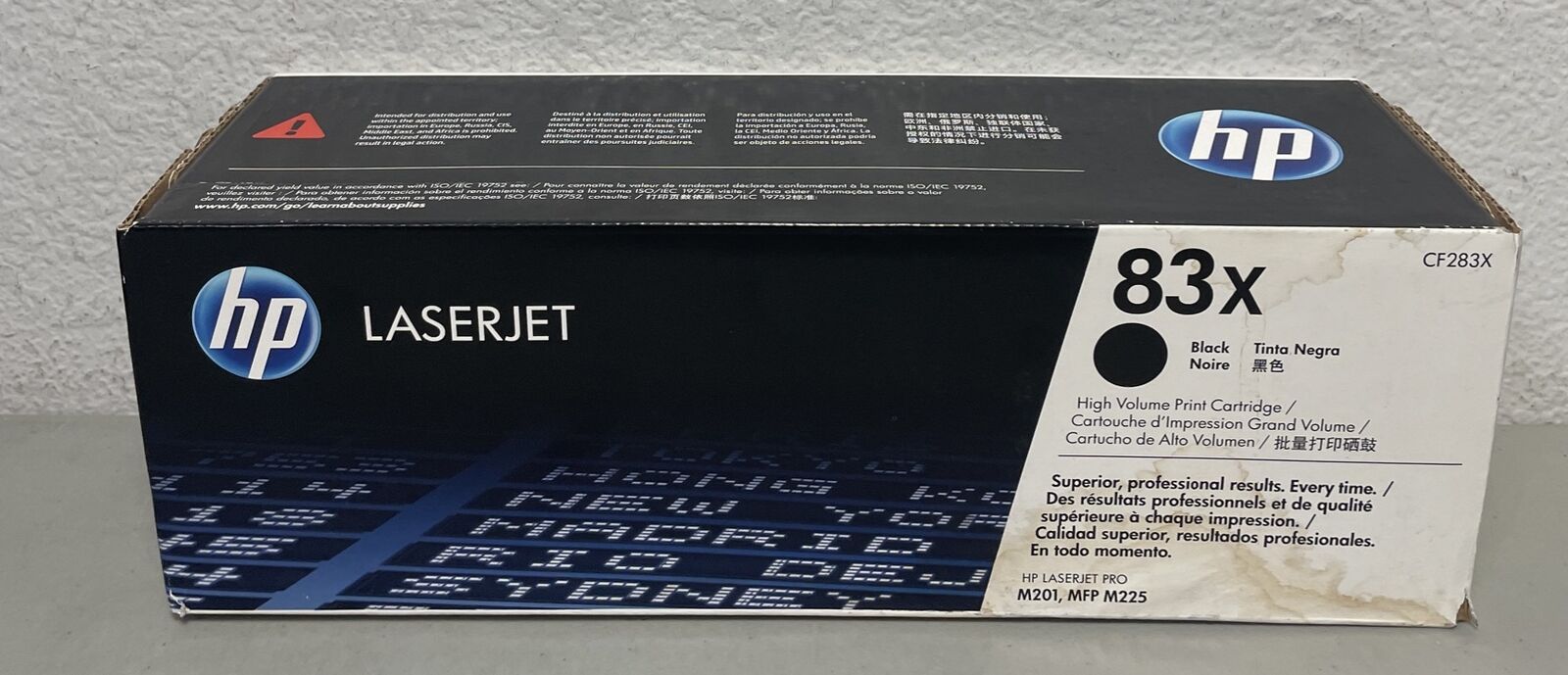 Genuine HP 83X Black High Volume Toner Cartridge CF283X - Box is Damaged