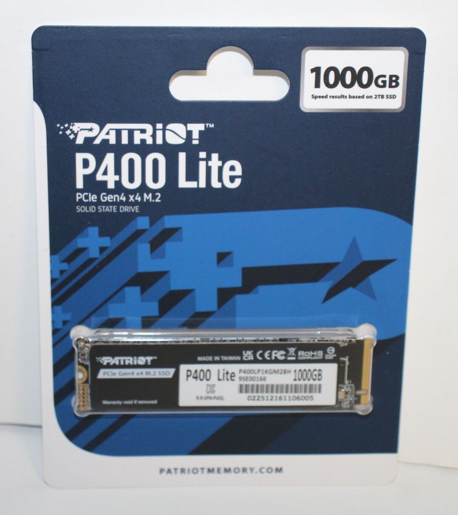 Patriot P400 Lite M.2 PCIe Gen 4 x4 1TB SSD, Solid State Drive - P400LP1KGM28H