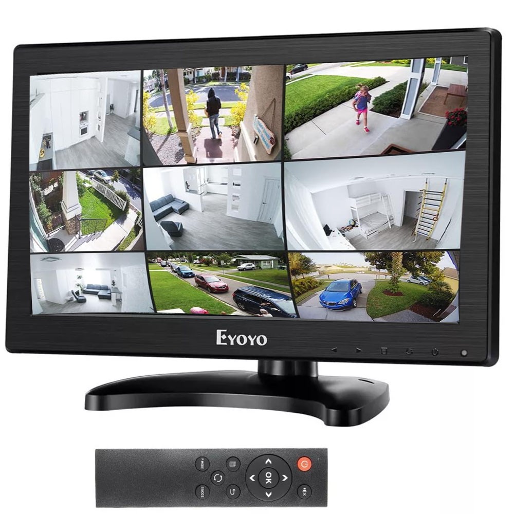 12 Inch Security Monitor 1366x768 HD CCTV Screen AV VGA BNC Video Audio Display