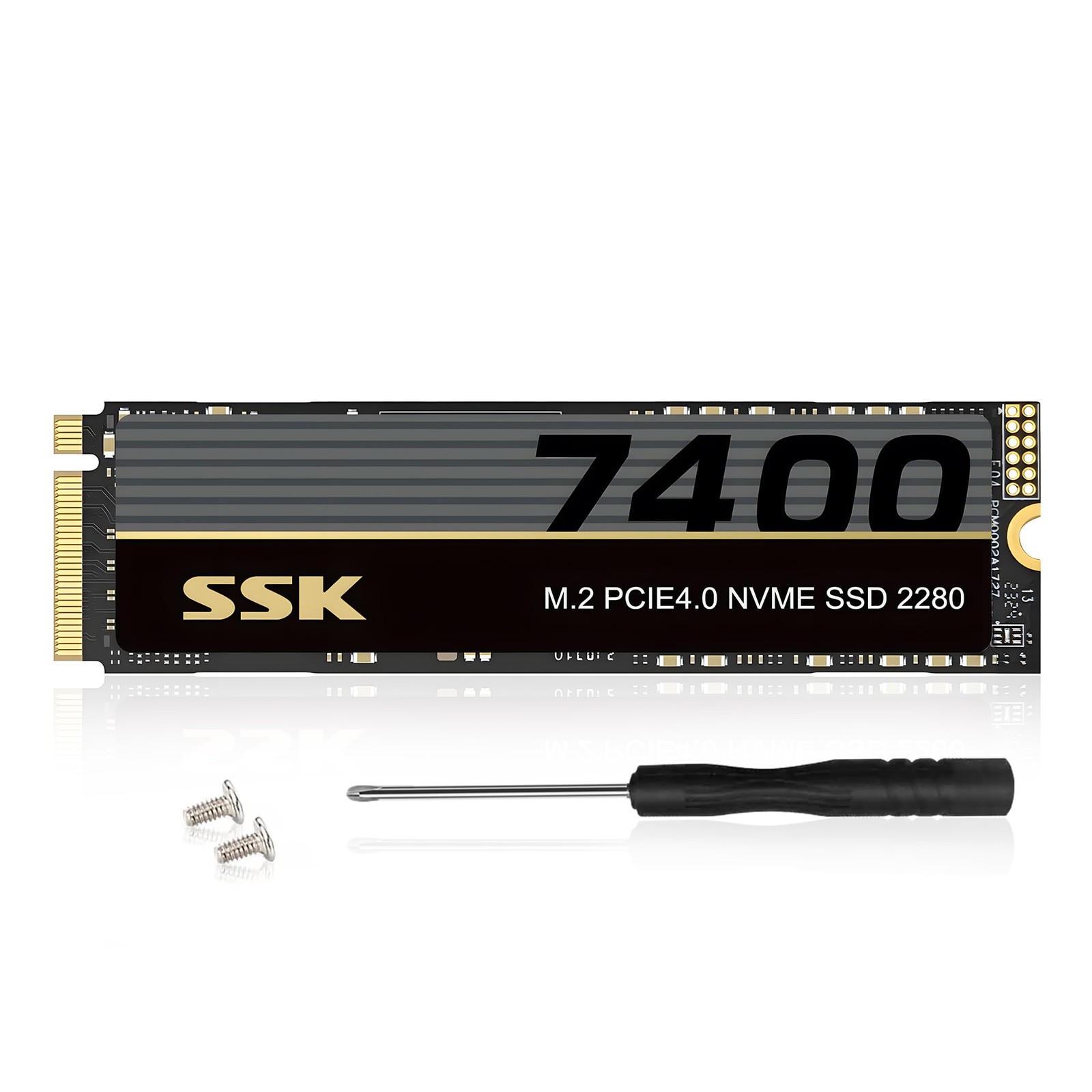 SSK M.2 NVMe SSD 2TB, PCIe Gen 4.0 x4 2280 Card Up to 2 TB, Black