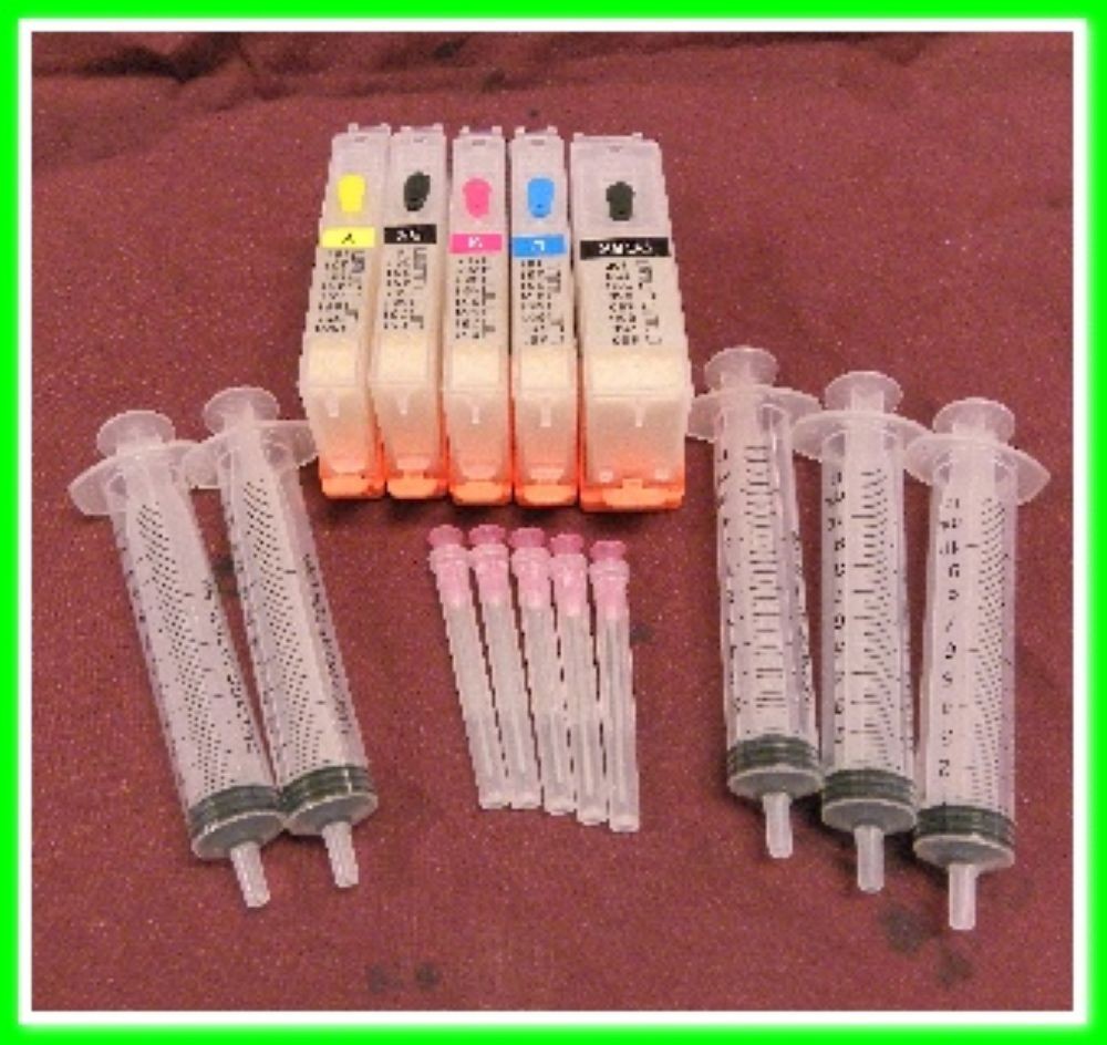 Canon Empty Refillable PGI 250, CLI 251 Cartridges 5 Color Set With Smart Chip