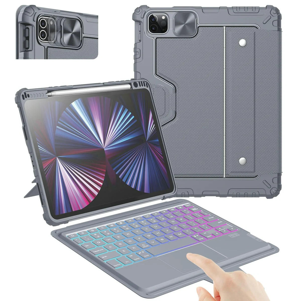 Nillkin iPad Case with Keyboard, Magic Trackpad, Rugged Case with Detachable