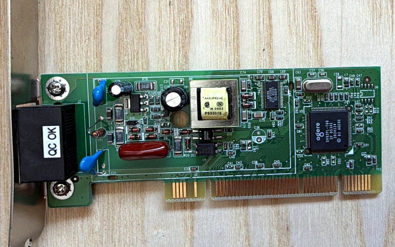 READ DETAILS-Creatix CTX607 V.2 V.92 PCI 56K Data Fax Modem Card, 2x RJ-11 Ports