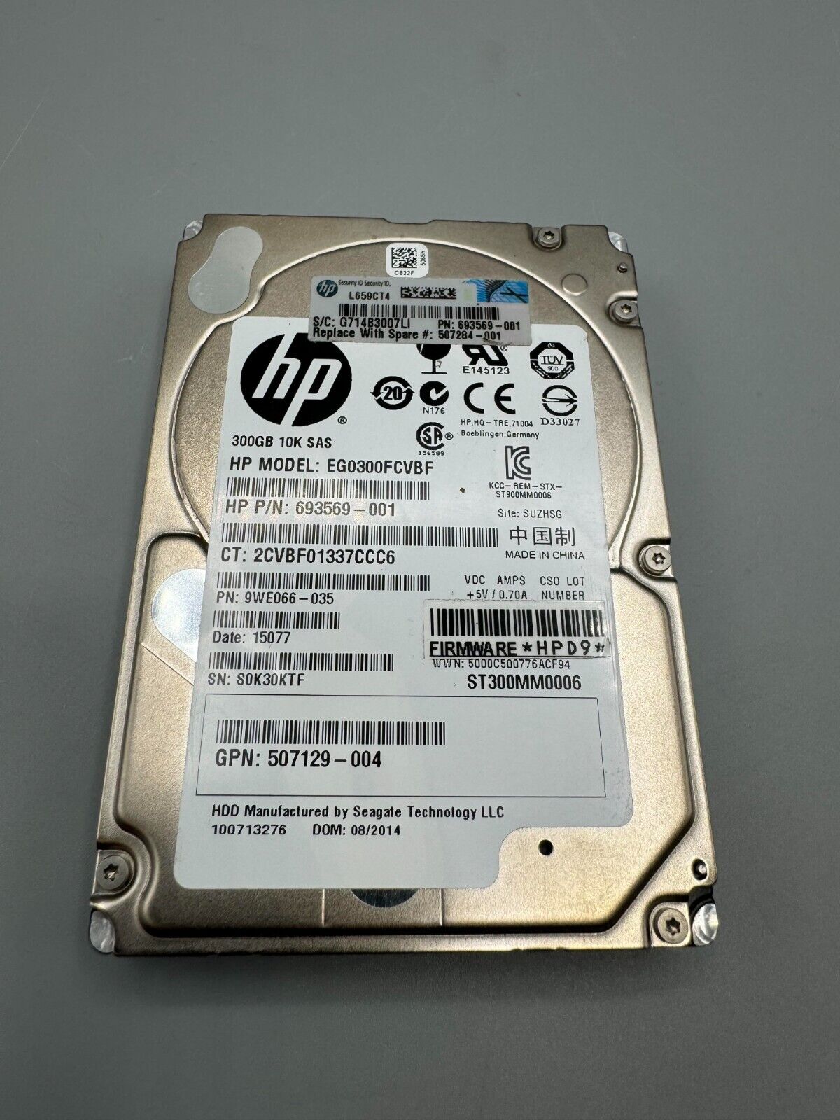 HP 693569-001 EG0300FCVBF 300GB 2.5