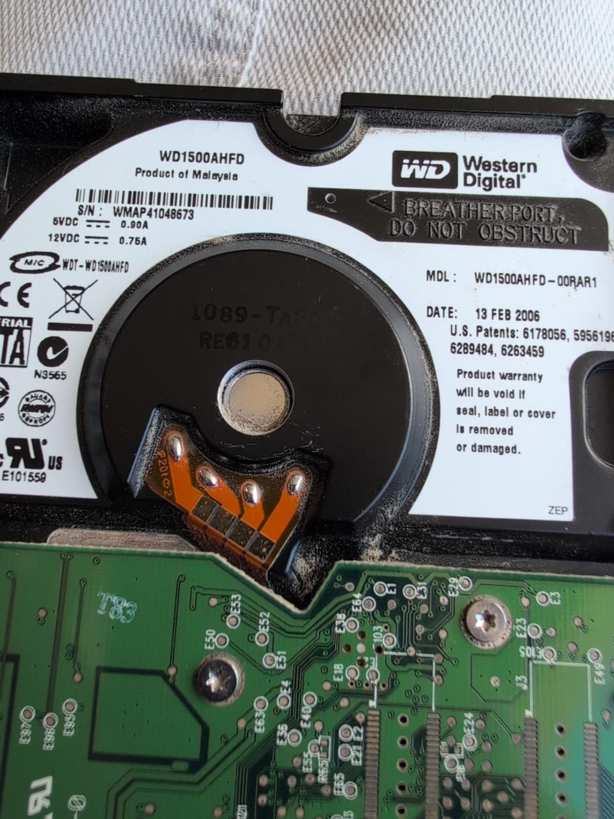 Western Digital Raptor X WD1500AHFD 150GB 10K RPM SATA Clear Window HDD Untested