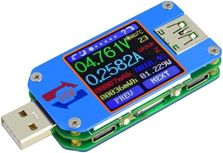 Battery Power Charger Voltmeter Ammeter Multimeter Tester Color LCD USB 2.0 