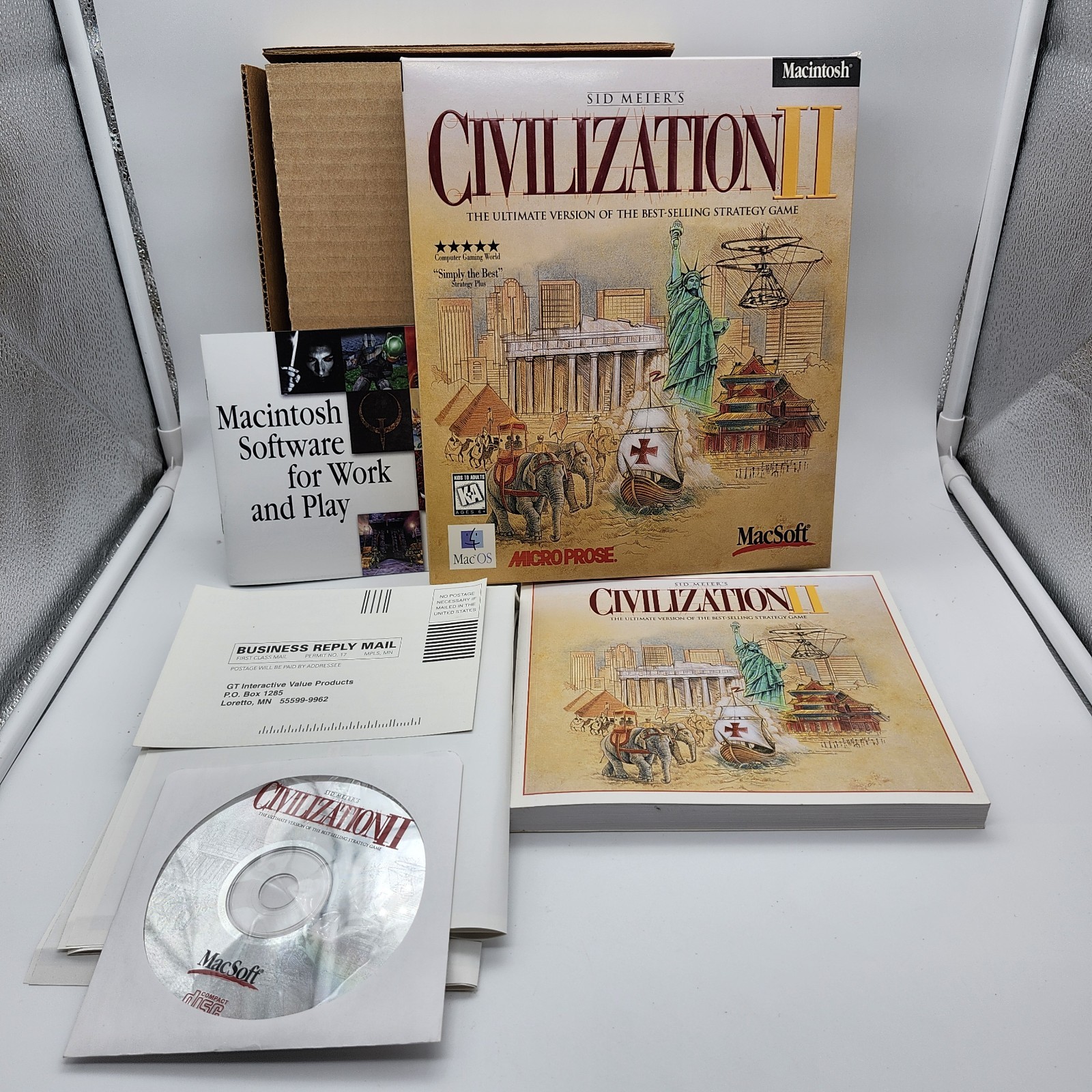 Sid Meier’s Civilization II Macintosh Computer Game CIB Near Mint Big Box