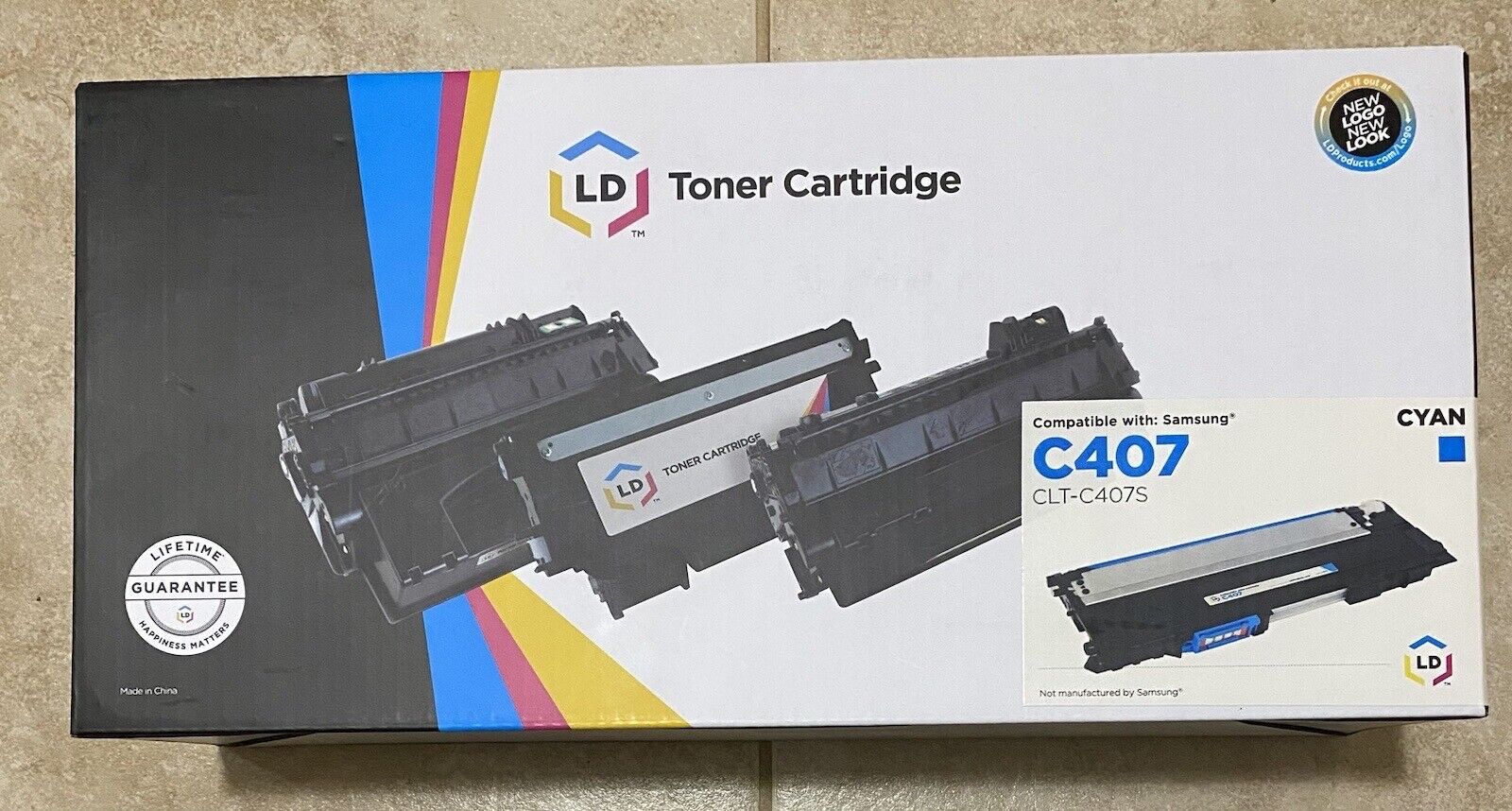 LD Toner Cartridge Compatible with Samsung C407 CLT-C407S Cyan; New/Sealed