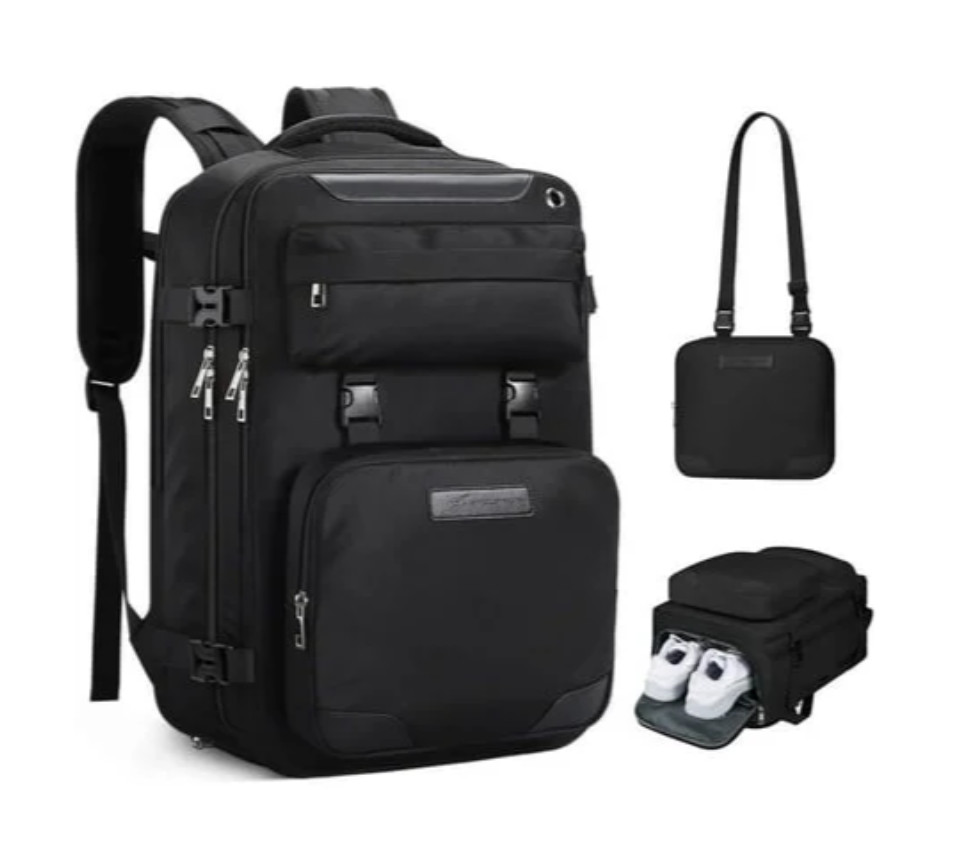 BRAND NEW • MAELSTROM black TRAVEL BACKPACK men women FITS 17" LAPTOP ++++