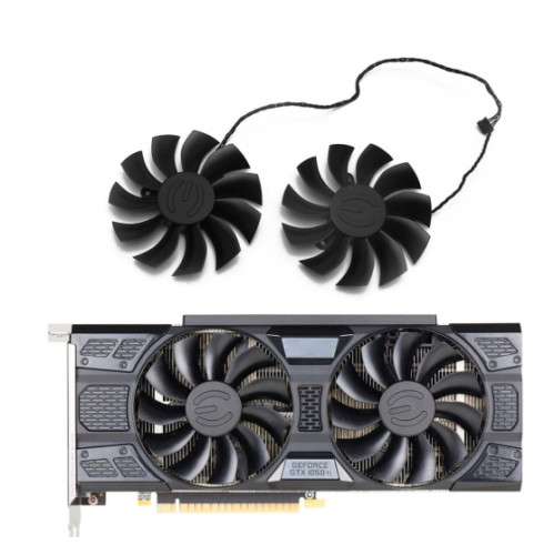 Pair Fans Cooling Fan For EVGA GeForce GTX 1050 1050TI PLA09215B12H 88MM 4Pin