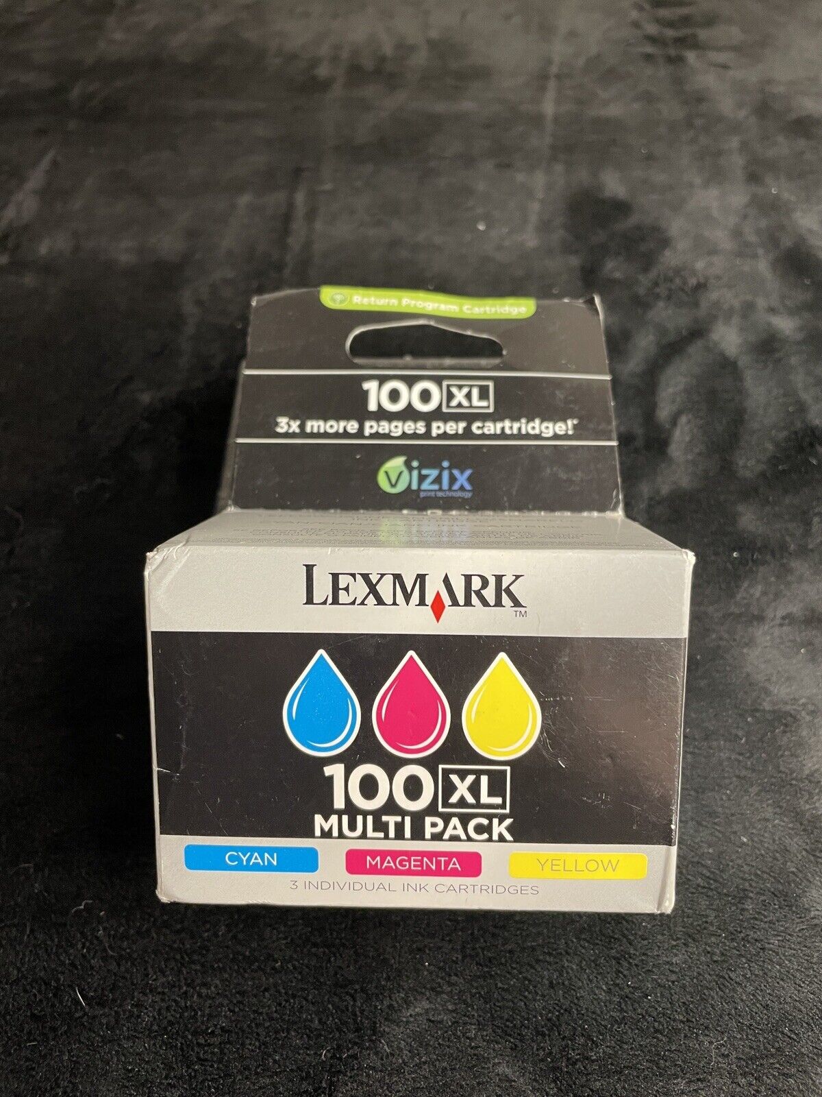 3 Pk Lexmark 100XL Cyan Magenta Yellow Cartridge for Inkjet Printers