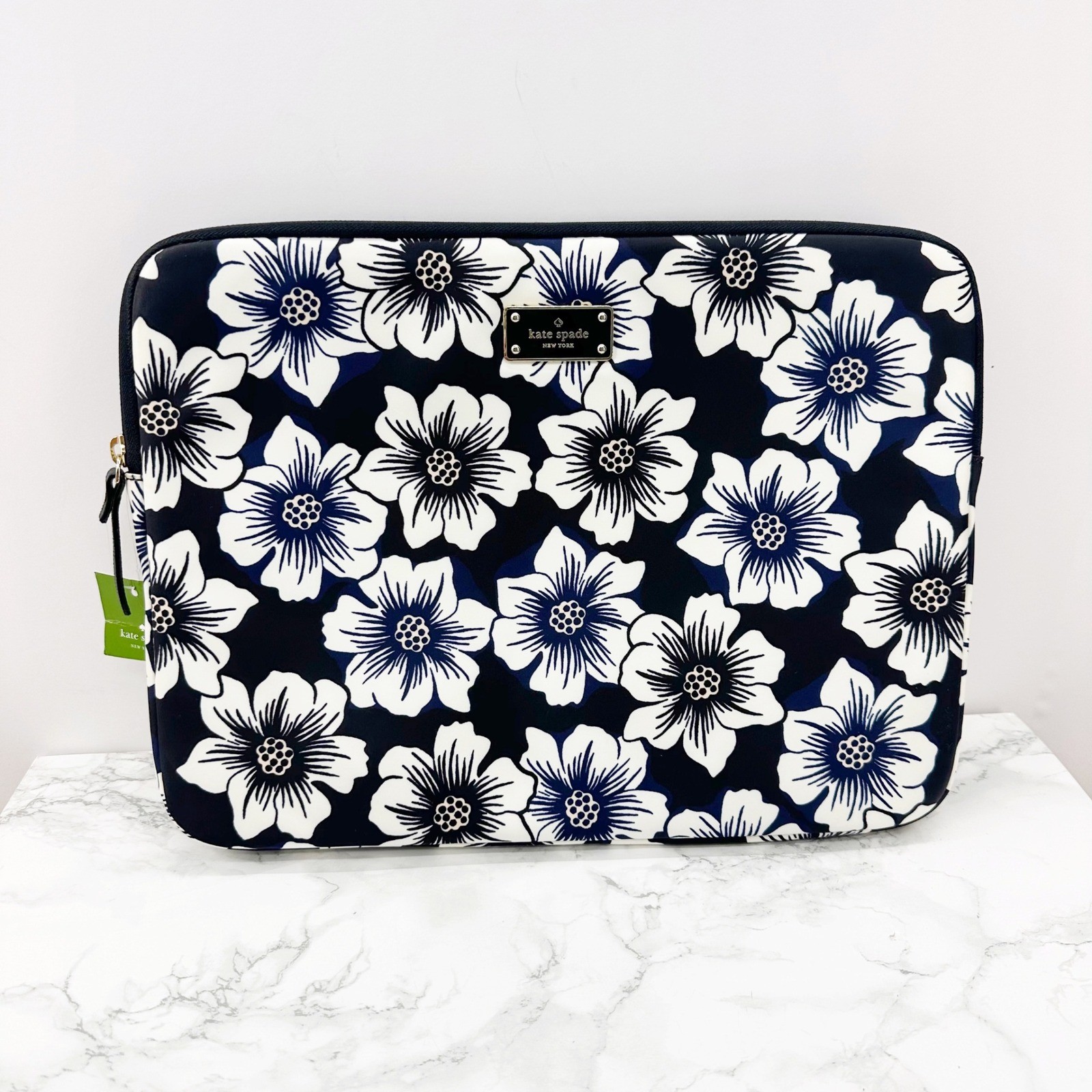 Kate Spade Padded Universal Laptop Cas Black Floral Blake Avenue NWT 14x10
