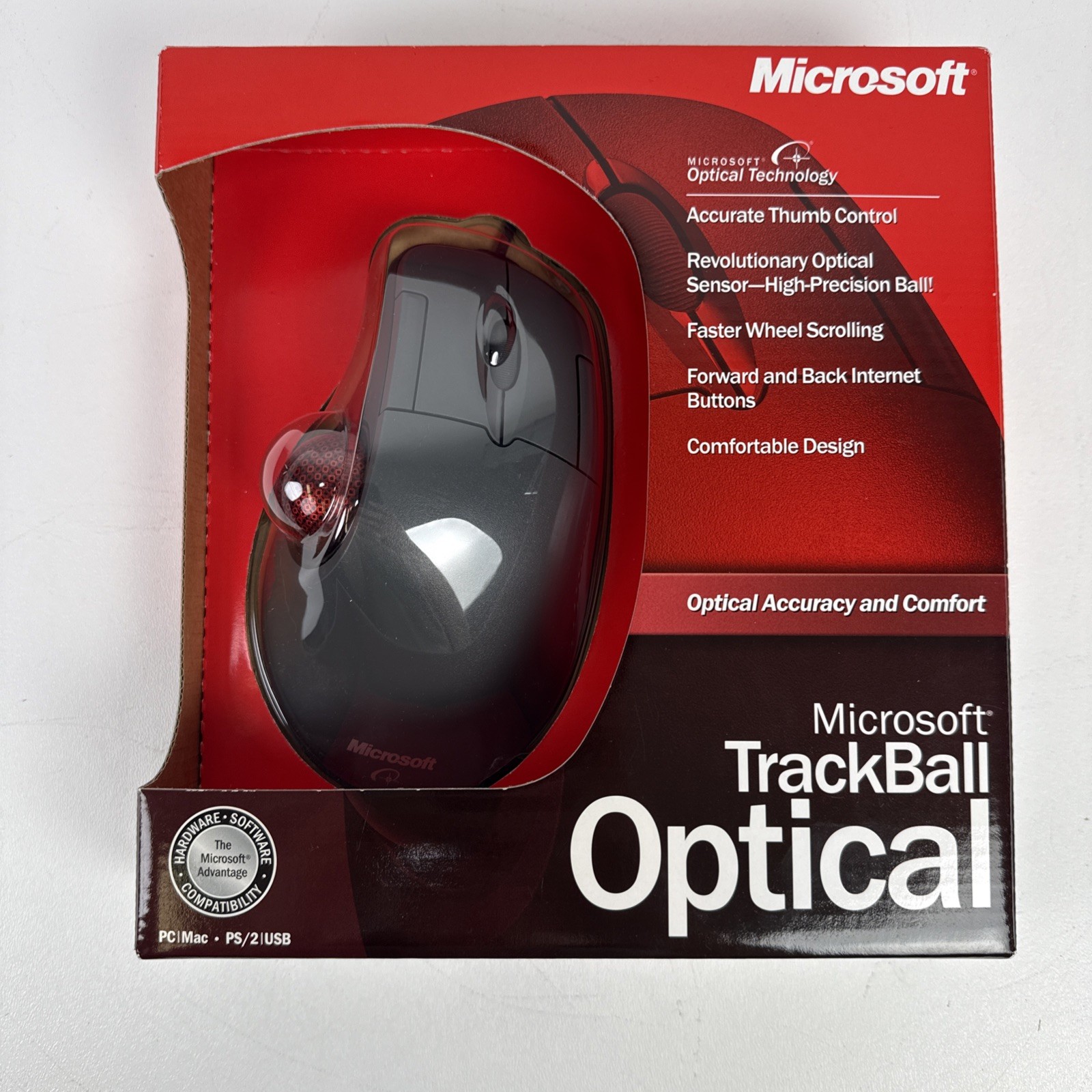 Microsoft Trackball Optical Mouse 1.0 USB Mouse Tested VGC