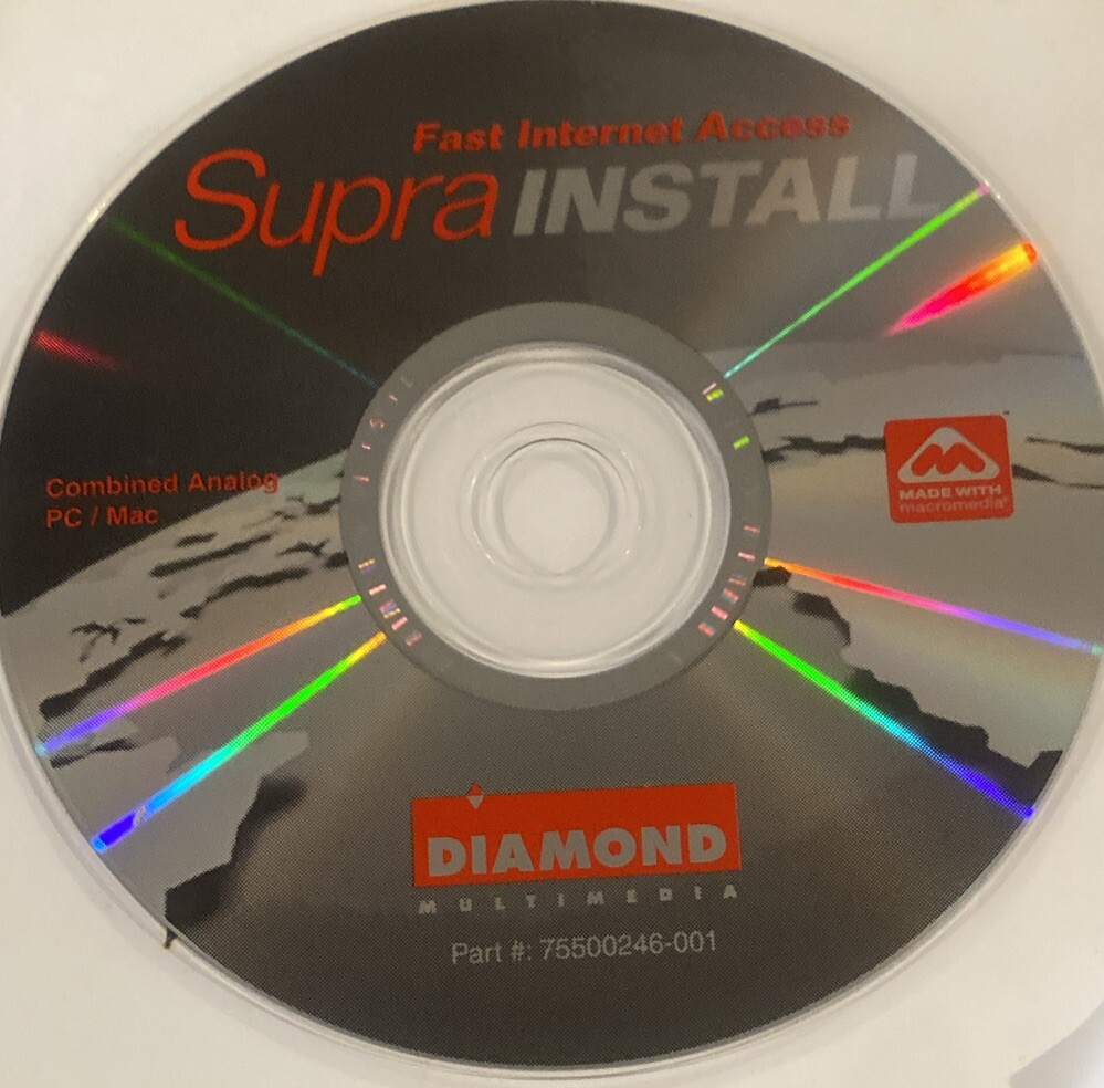 Supra Install By Diamond Multimedia PC/Mac Software CD-Rom Disc Fast Internet