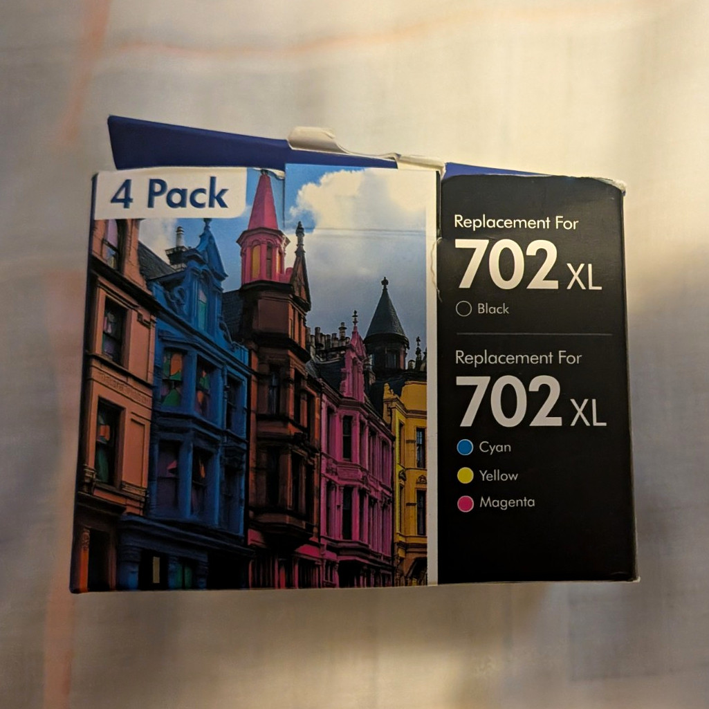 Compatible Replacement Ink Cartridges for Epson 702XL, 4 Pack  Remanufact
