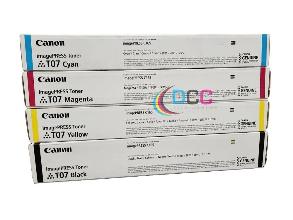 Genuine Canon T07 Toner Cartridges Set imagePress Lite C165 / C170 / C265 / C270