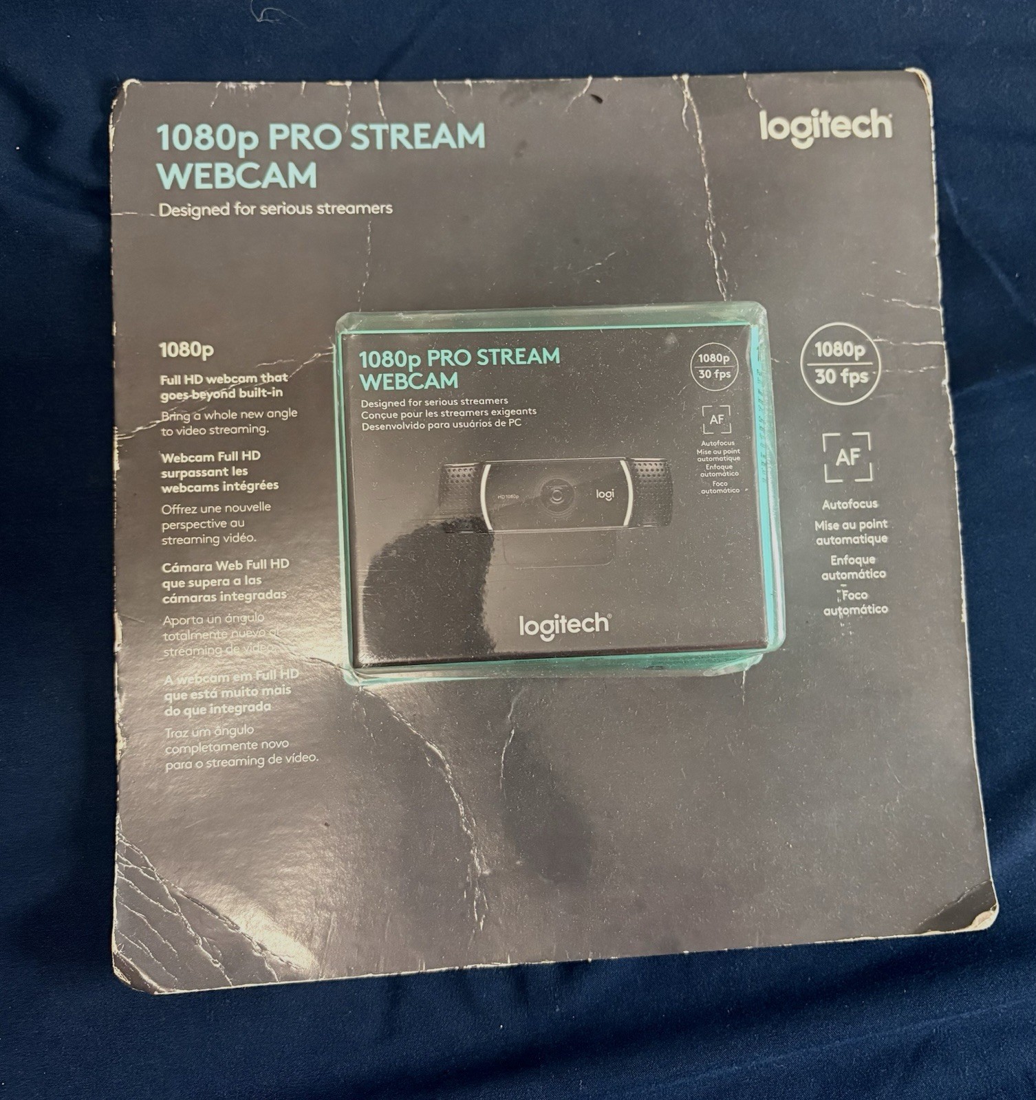Logitech 1080p Pro Stream Webcam USB Autofocus HD 30fps 1080p Black
