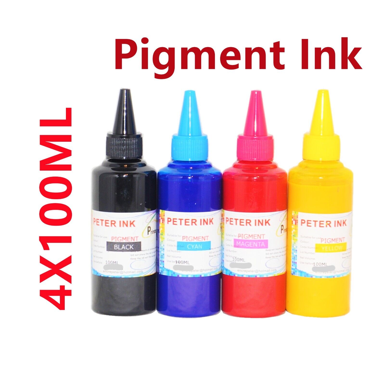 4X100ML Premium Pigment Ink refills for WF2960 XP5200 T222 222 cartridge
