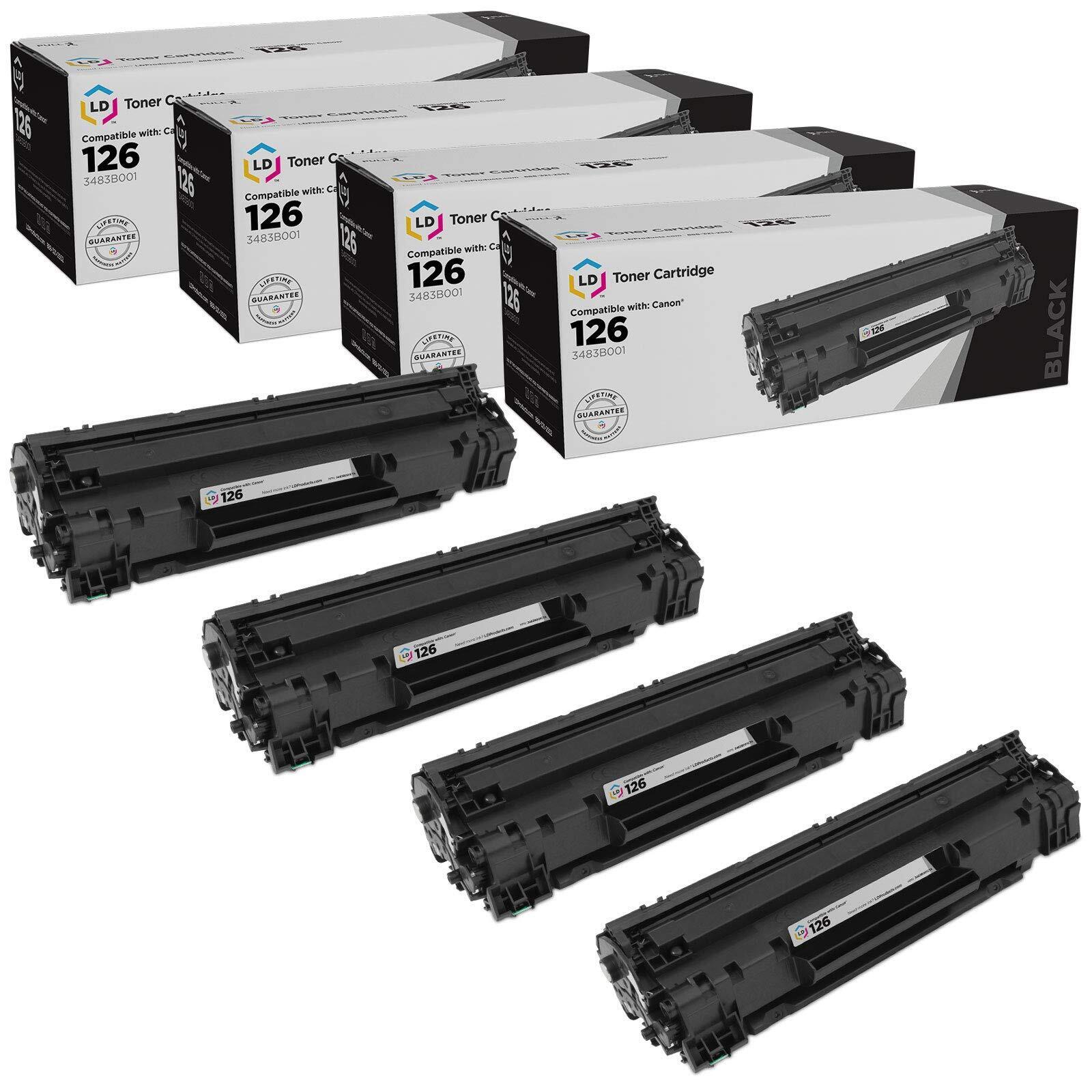 LD Products Compatible Toner Cartridge for Canon 126 3483B001 Black 4pk
