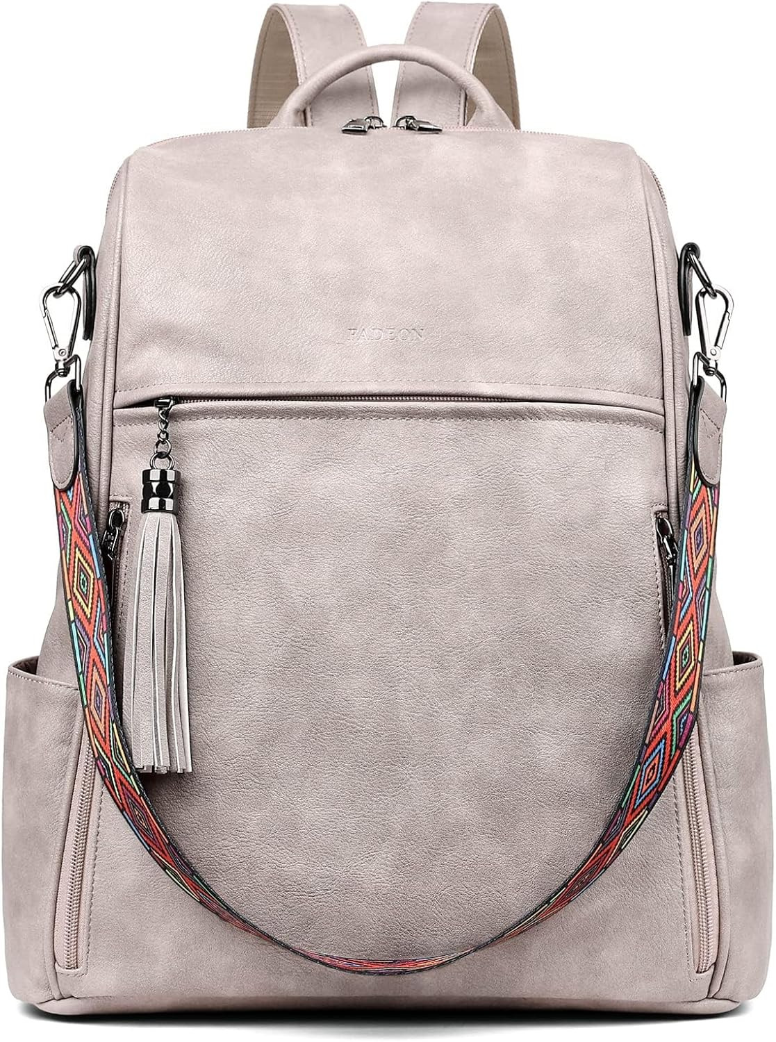 Leather Laptop Backpack for Women, 15.6", Travel Work Bag,Waterproof Backpack