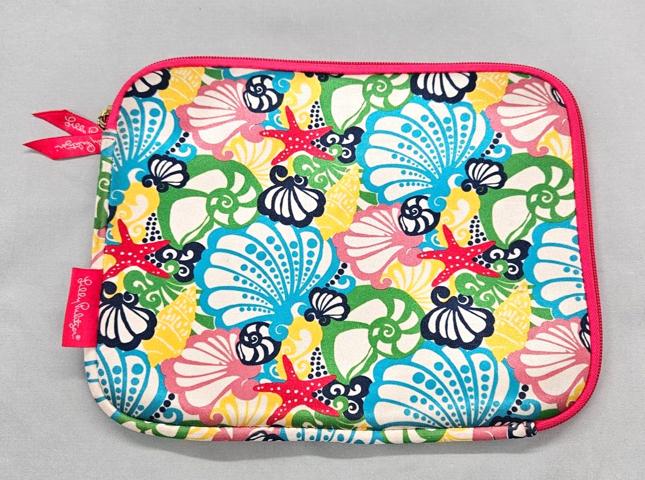 Lilly Pulitzer Sleeve IPad Tablet eReader Soft Zip Pouch Shells Nautical 10x8