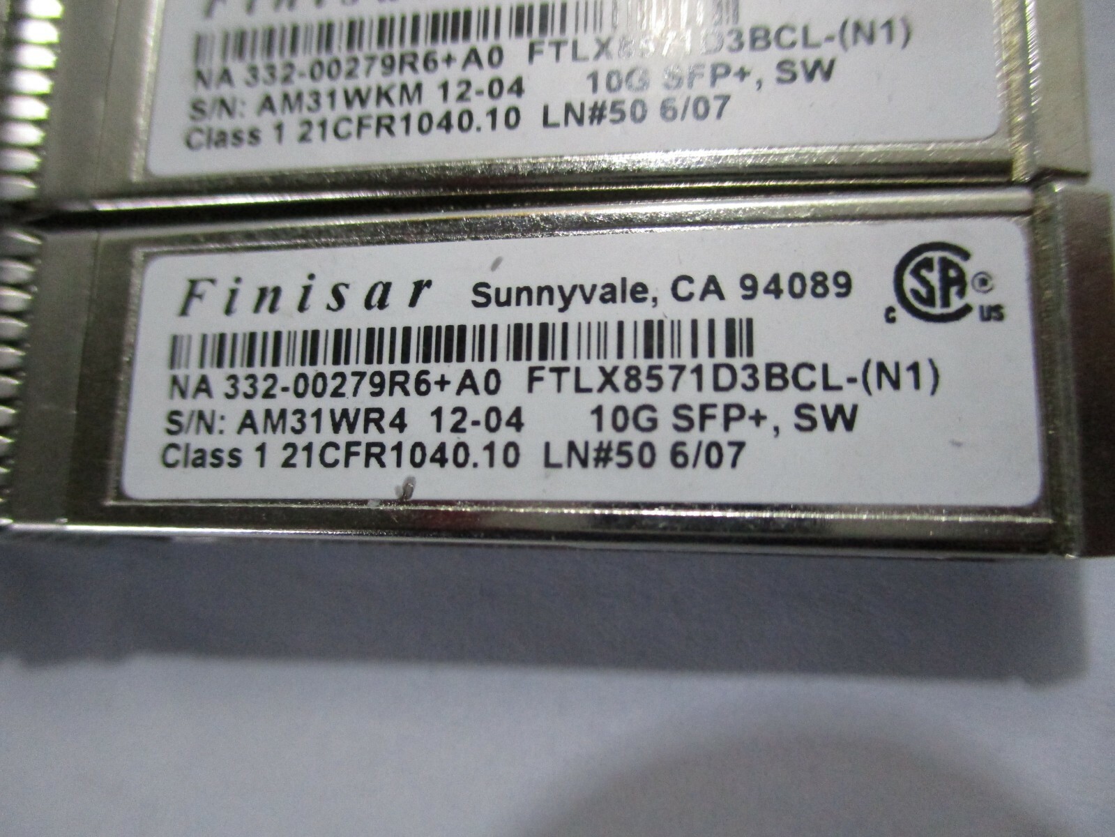 Netapp 332-00279R6+A0 FINISAR FTLX8571D3BCL-N1 10GB SFP+ NA Transceiver X6589-R6