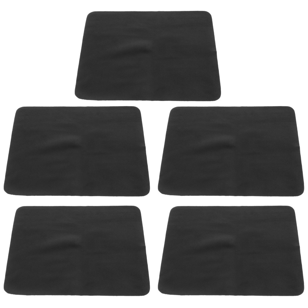 5Pcs Microfiber Cloths for Glass Lenses and Electronic Screens Black
