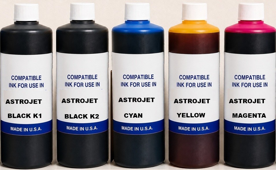 5 x PREMIUM COMPATIBLE BULK INK REFILL  FOR ASTROJET M1 PRINTER CYMK (5 LITERS)