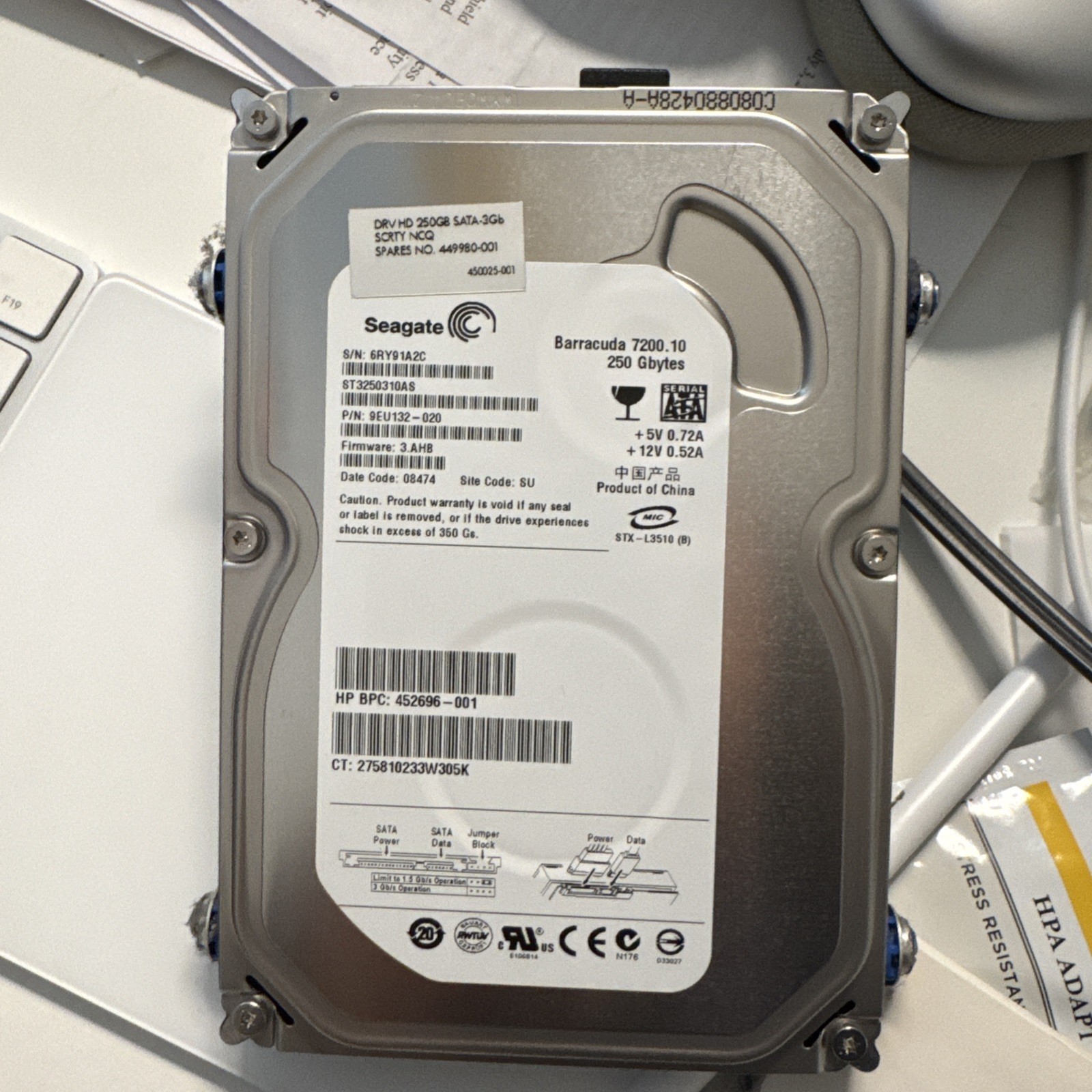 Seagate Model ST3250820AS Barracuda 7200.10 series  250 Gbytes Cache 8MB