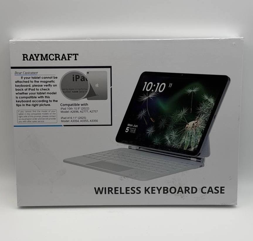 RAYMCRAFT iPad Keyboard Case for iPad 11th A16/10th Gen Blue Factory Sealed