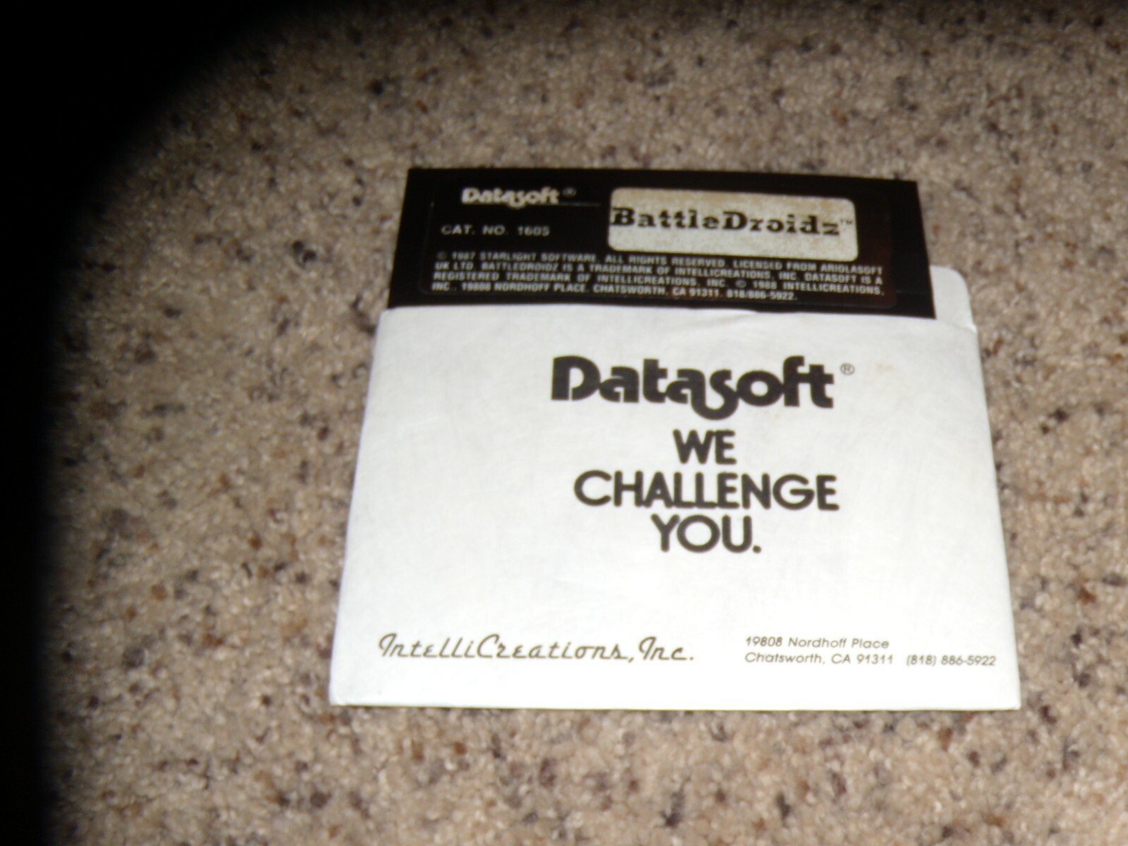 Battle Droidz Commodore 64 C64 Game on 5.25" disk