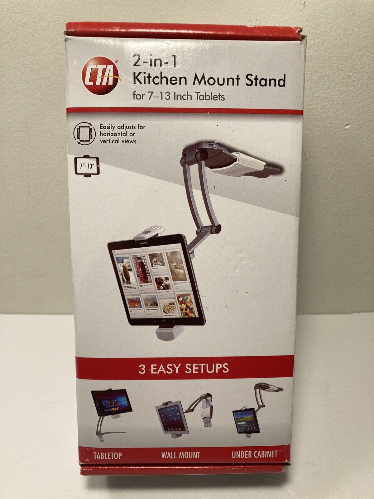CTA Digital 2-in-1 Kitchen Mount Stand iPad / Tablets - 7-13